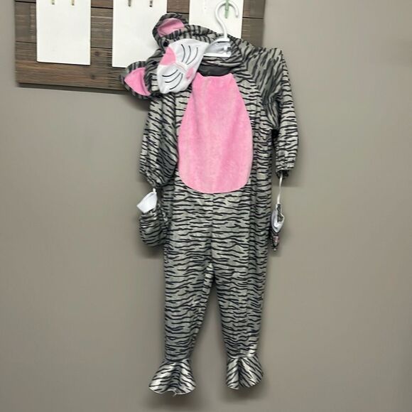 Striped Kitty Cat Children’s Costume Full Body Suit with Detachable Mask 3T-4T - Picture 1 of 13